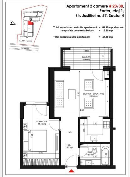 Închiriere Apartament 2 camere modern, lângă Palatul Parlamentului - Poză 12