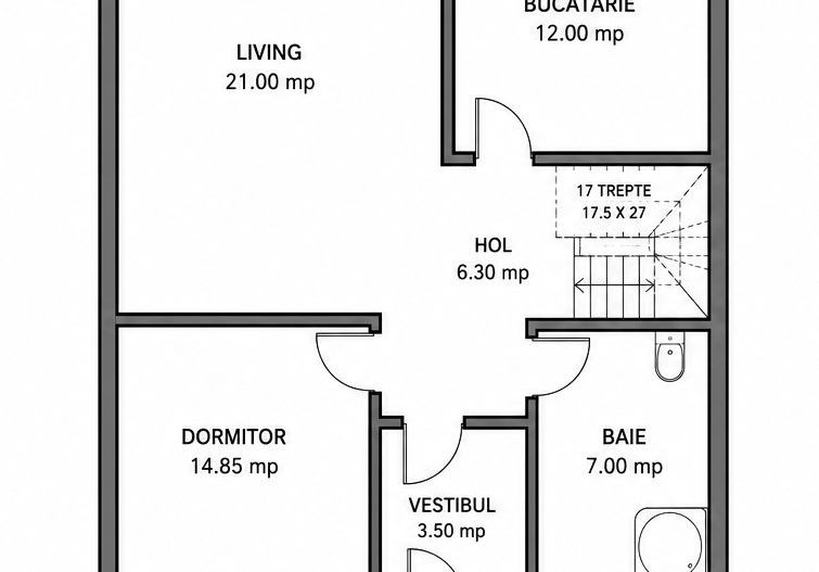 Vilă individuală P+M - 5 camere - 500 mp teren - Construcție nouă - 1 Decembrie - Poză 9