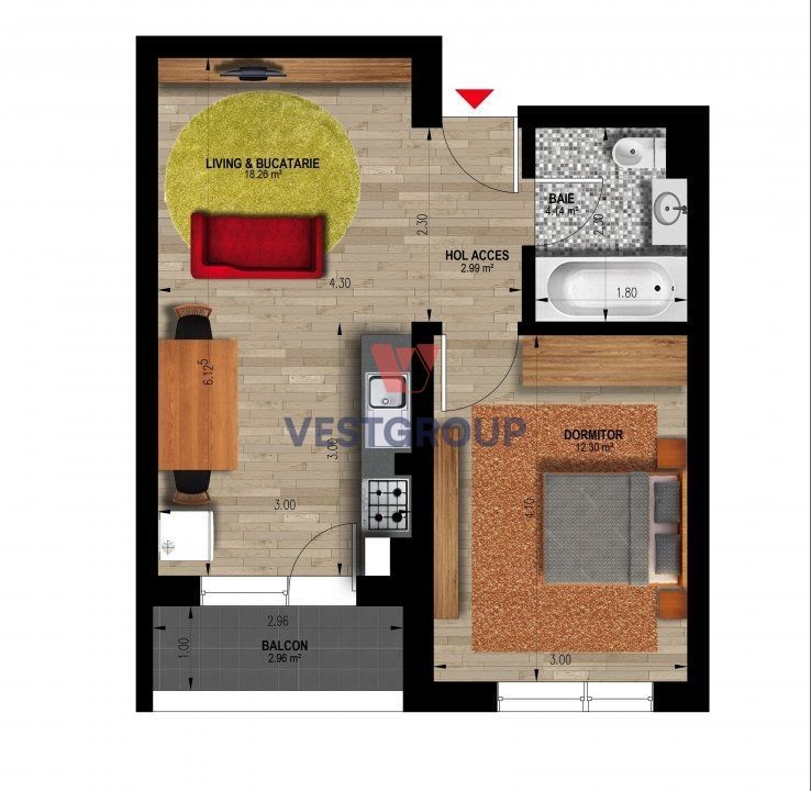 Apartament 2 camereDirect Dezvoltator Weiner 12 Residence Militari - Poză 11