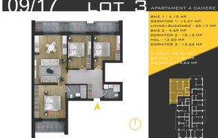 Apartament 4 Camere 118 mp, Pallady, metrou Teclu