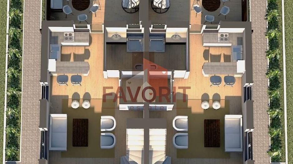 Duplex de Vanzare | Bucovat | 200m de asfalt | Toate utilitatile | Teren Generos - Schiță 2