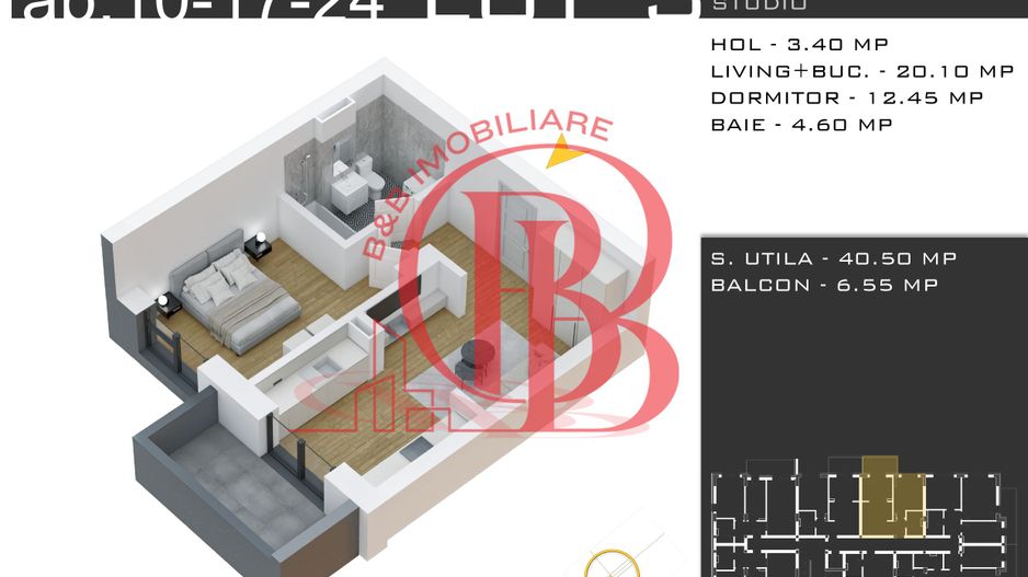 Apartament 2 camere-Promo Loc Parcare-Metrou Teclu-Pallady - Schiță 1