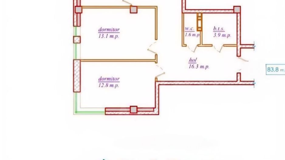 Vânzare, apartament, 3 camere, str. Nicolae Dimo, Durlești - Poză 2