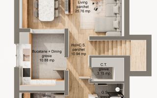 Casă tip duplex curte 350 mp 120 mp utili terasa 22 mp Sura Mare - Poză 8