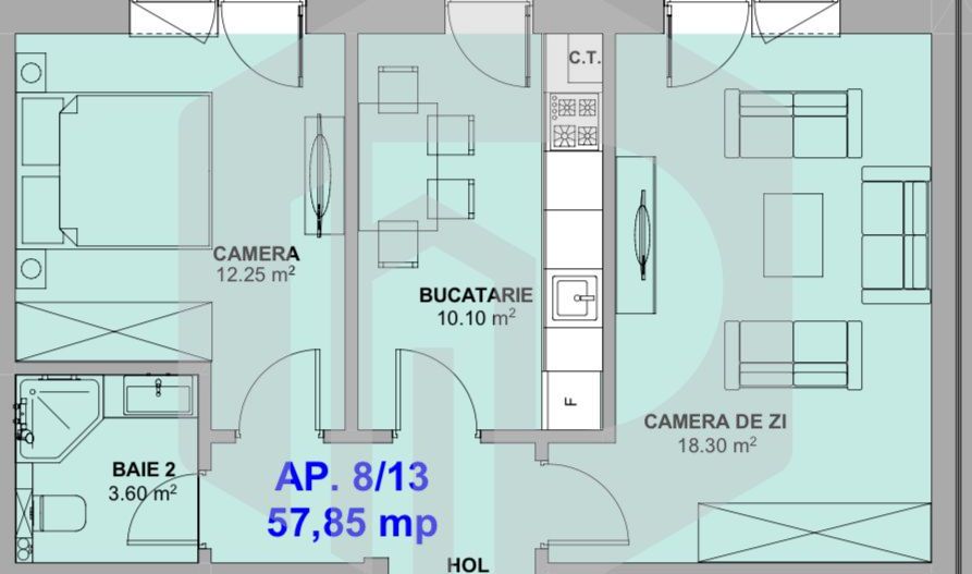 Proiect nou | 3 Camere | Etaj 1 | Doamna stanca | Dezvoltator - Poză 2