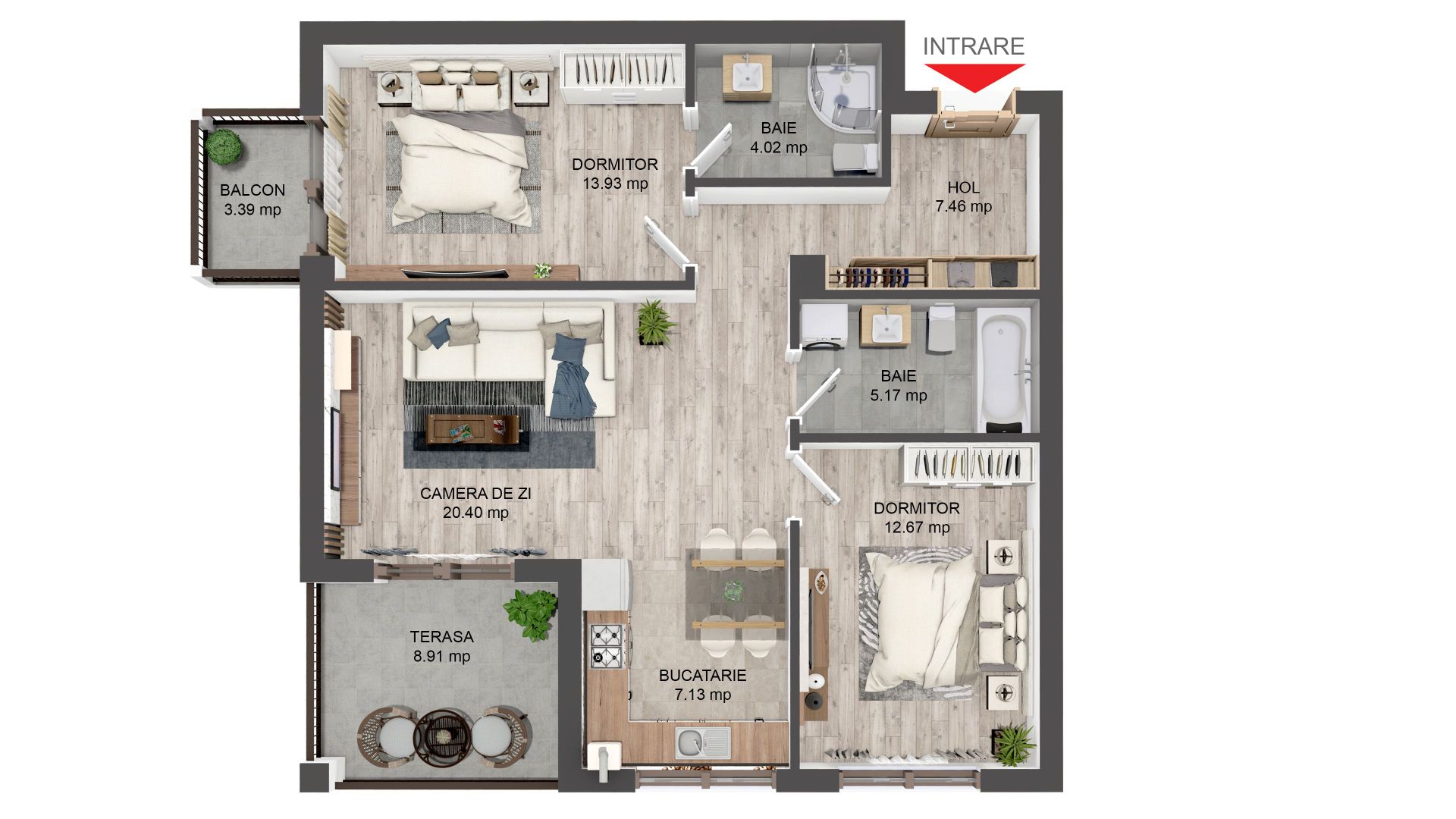 Apartament 3 camere, 71mp, 2 balcoane, Zona Selimbar Comision 0 - Poză 2