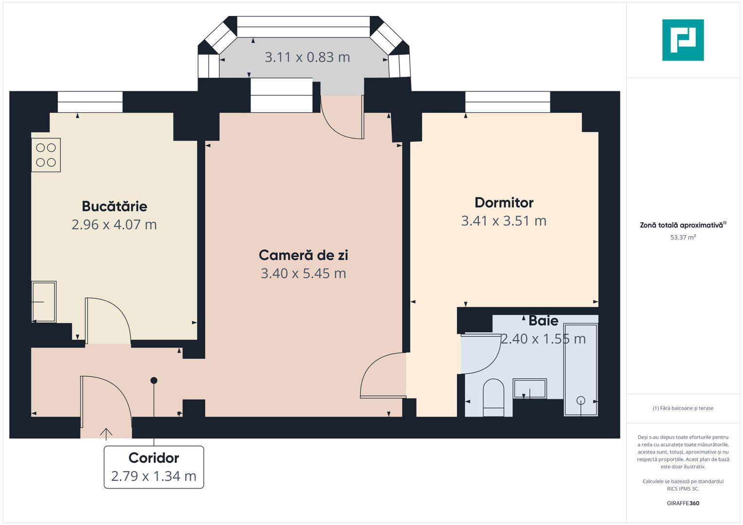 Apartament modern cu 2 camere, zona Fortuna - Poză 9