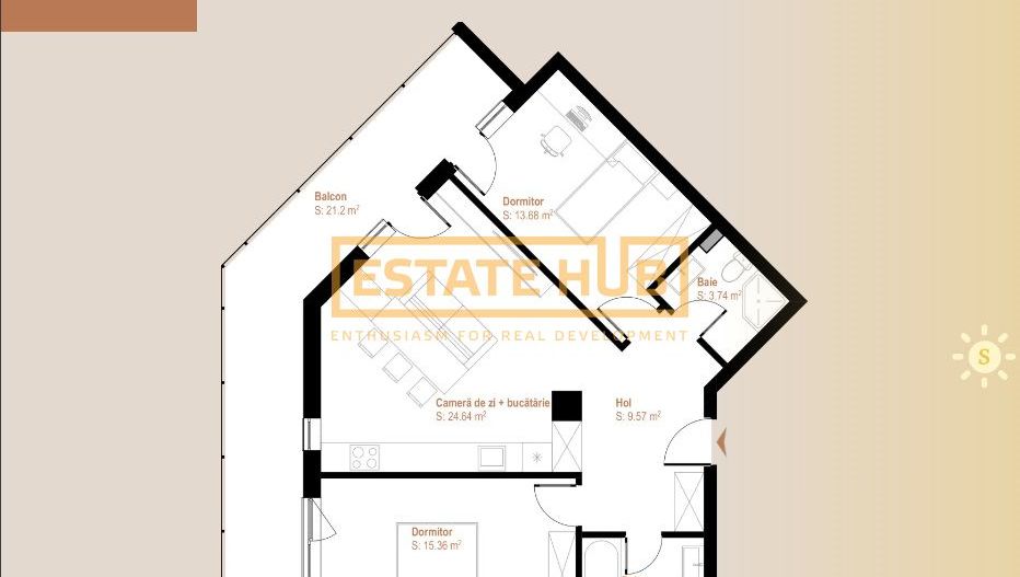 Apartament 3 camere, constructie noua, finalizare 2025, zona Vivo - Poză 13