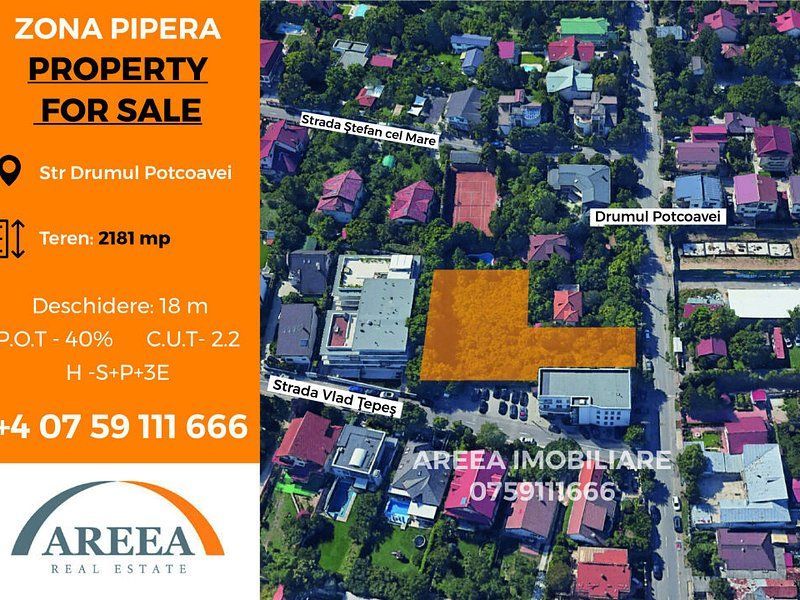 Teren 2181mp in Pipera-str Drumul Potcoavei colt cu Vlad Tepes - Poză 2
