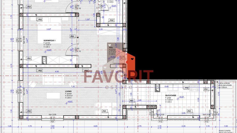 Penthouse cu terasa 70mp si 2 locuri de parcare in zona Torontalului - Schiță 14