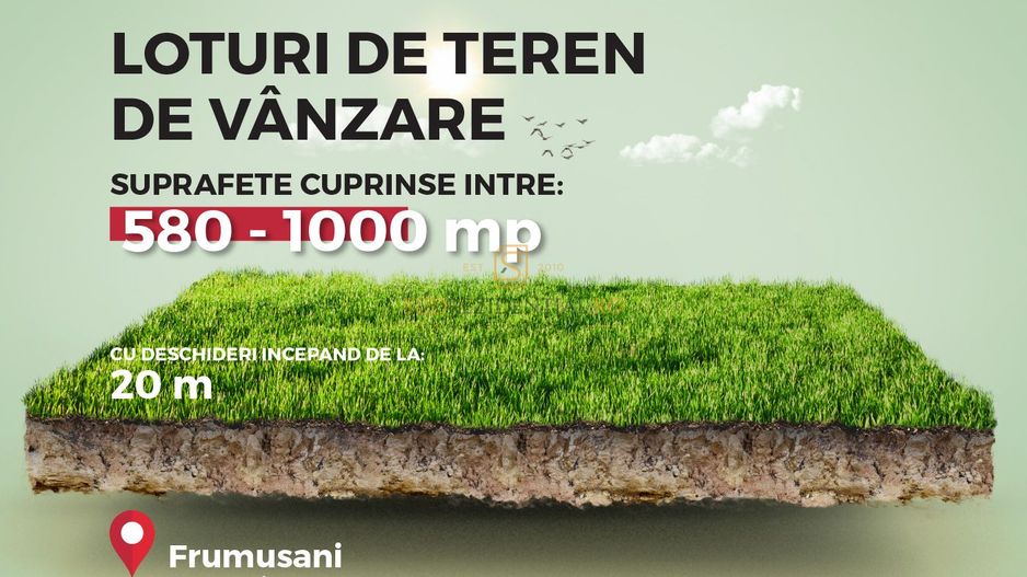 Teren de vanzare in rate, zona rezidentiala noua, Frumusani - Poză 1