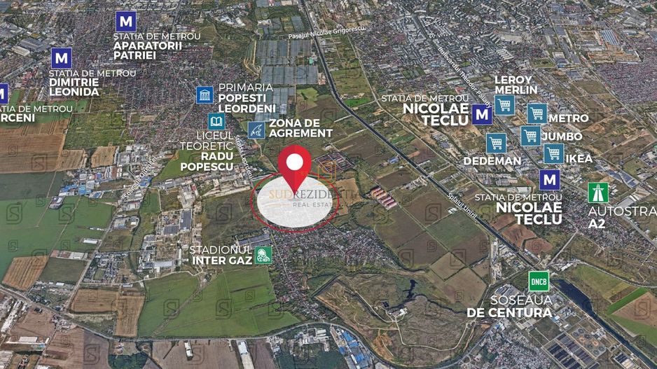 Teren intravilan de vanzare, 1705 mp, Popesti Leordeni - Poză 3