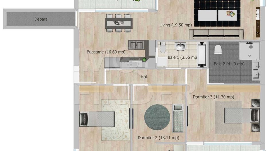 Vanzare 4 camere Zorilor, imobil nou, 95 mp, garaj inclus - Poză 9