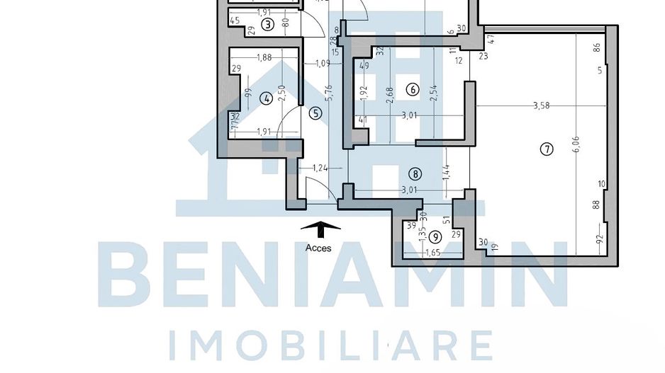 3 Decomandate-2Bai-Ultracentral-Ramada-77mp-Bloc 1982-Disponibil - Poză 8