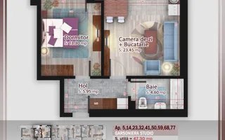 Apartament 2 camere | Finisaje Premium | Pallady | Comision 0 reducere parcare - Schiță 15