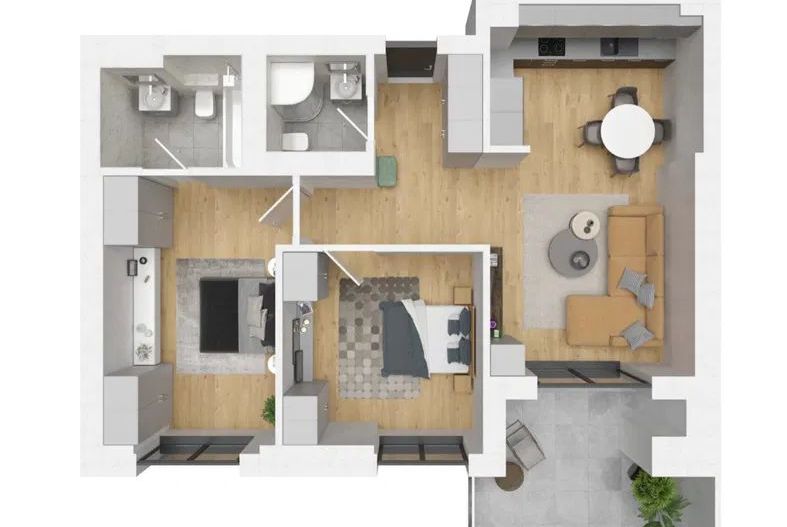 Apartament 3 Camere Tip 3A în Cortina North - Schiță 7