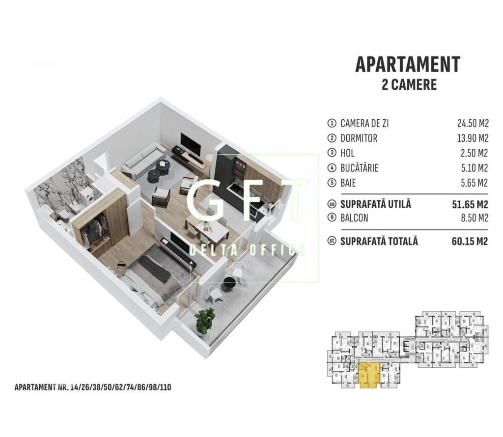 Apartament modern, 2 camere ! Comision 0! - Poză 2