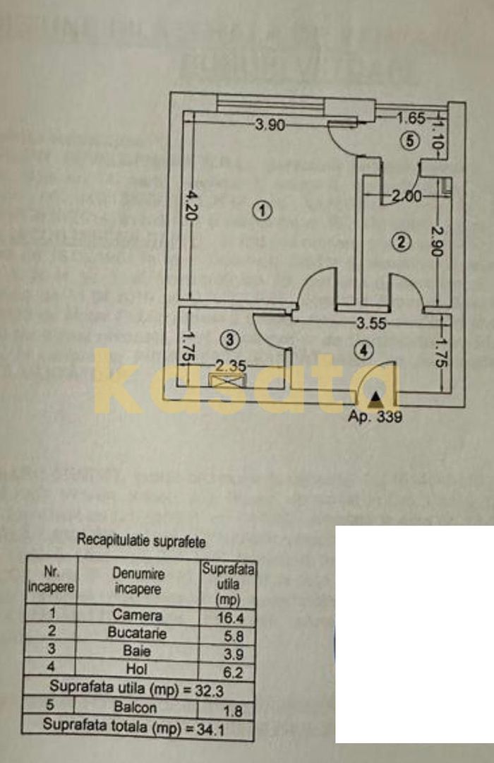 Garsonieră 🏢 | Plaza Residence Faza 4 📍 | Parter ⬇️ | Vedere spre pa - Schiță 12
