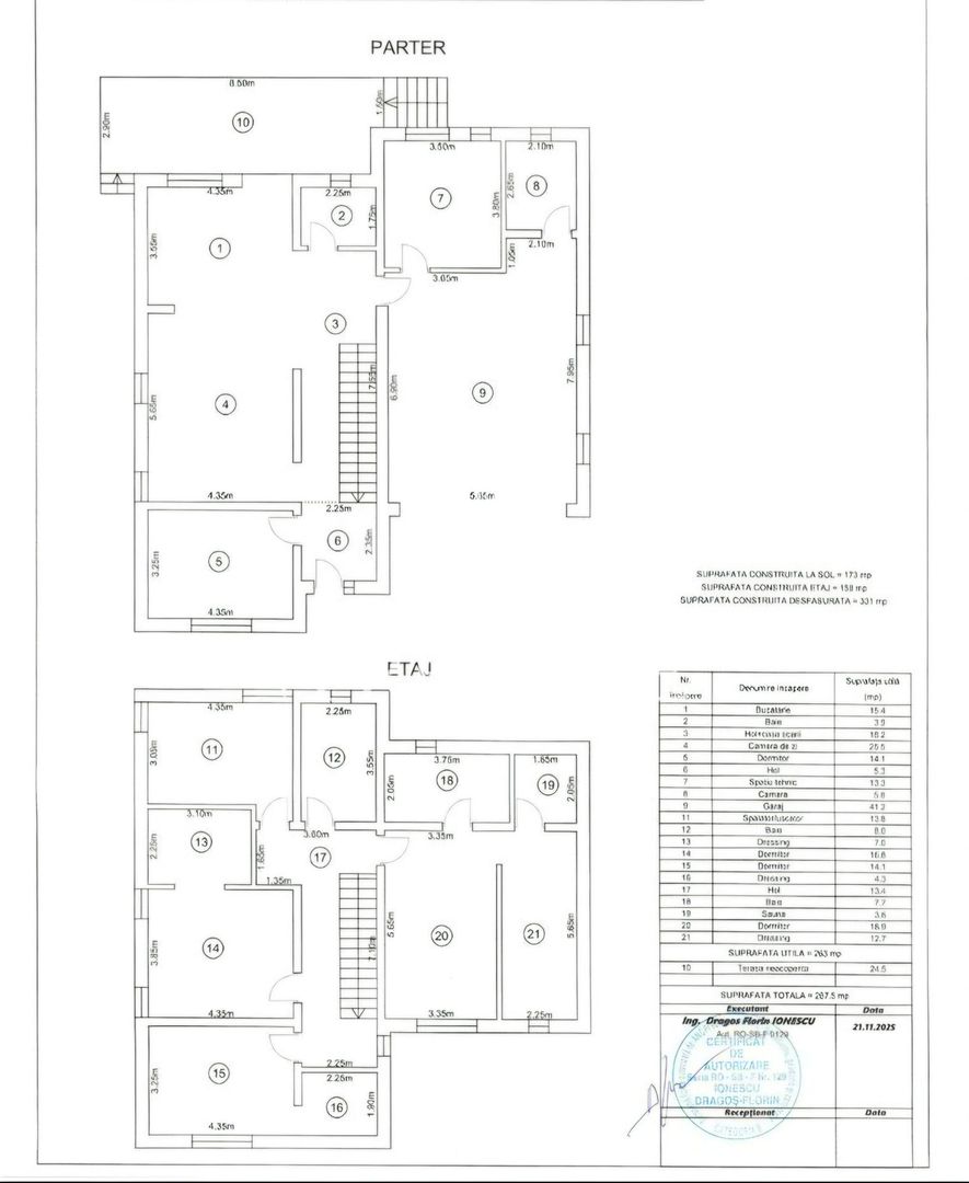 CASĂ DE VÂNZARE P+E | 263 MP UTILI | TEREN 500 M | GARAJ | VETERANI - Schiță 9