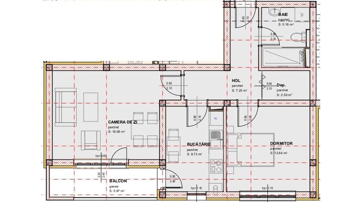 Apartament 2 camere LA CHEIE - Selimbar, Sibiu - Schiță 11