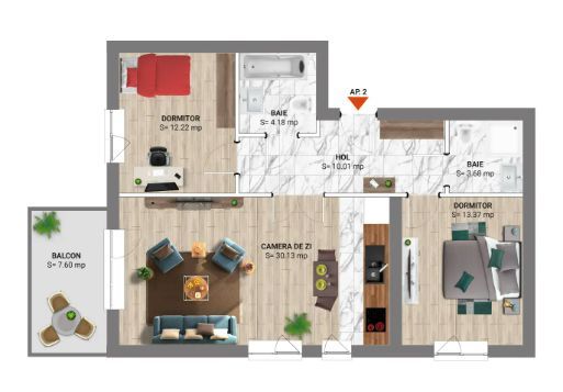 Apartament 3 camere de vanzare - Poză 1