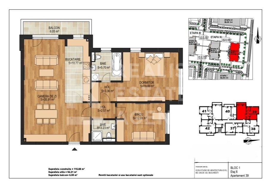 Apartament cu 3 camere de vânzare - Schiță 3