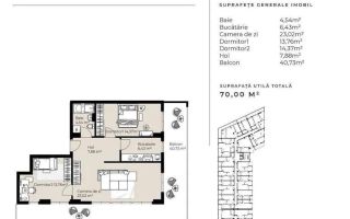 3 camere, imobil nou,parcare, zona Baza Sportivă Gheorgheni - Schiță 5