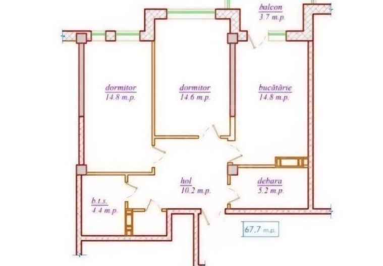 Vânzare, apartament, 2 camere, str. Nicolae Dimo, Durlești - Poză 1