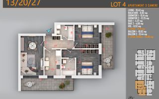 Apartament 3 camere Titan Th. Pallady-Sector 3-Metrou Teclu - Schiță 7