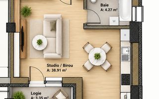 Studio / Birou | Revolution Hills – Str. Oltului | Comision 0% - Poză 1