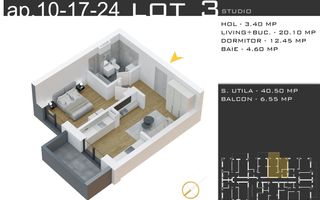 2 camere  -parcare inclusa -proiect nou -Pallady - Schiță 1