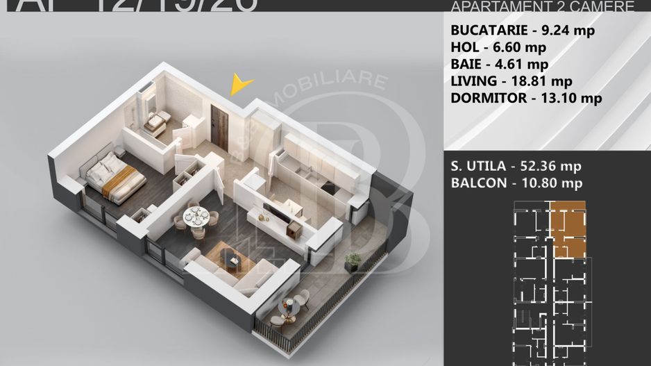 2 camere decomandat bloc boutique 7min STB Bratarii - Schiță 6