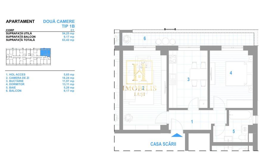 MUTARE IMEDIATA! Apartament 2 camere Dec 63 mp 117000E-Bucium - Poză 13