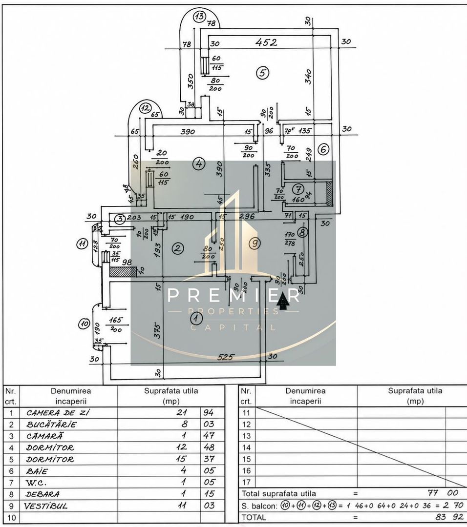 Deal August 3 camere | 83,92 mp total | Ideal locuință, birou avocat, notar etc - Schiță 7