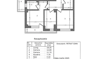 APARTAMENT 3 CAMERE | METROU 1MAI | BLOC NOU | LOC DE PARCARE - Schiță 11