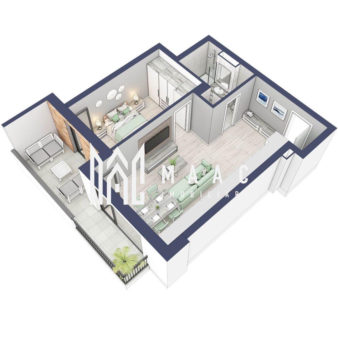 Apartament 2 camere | Balcon 10.3 mp | Etaj 3 | Turnisor - Poză 4