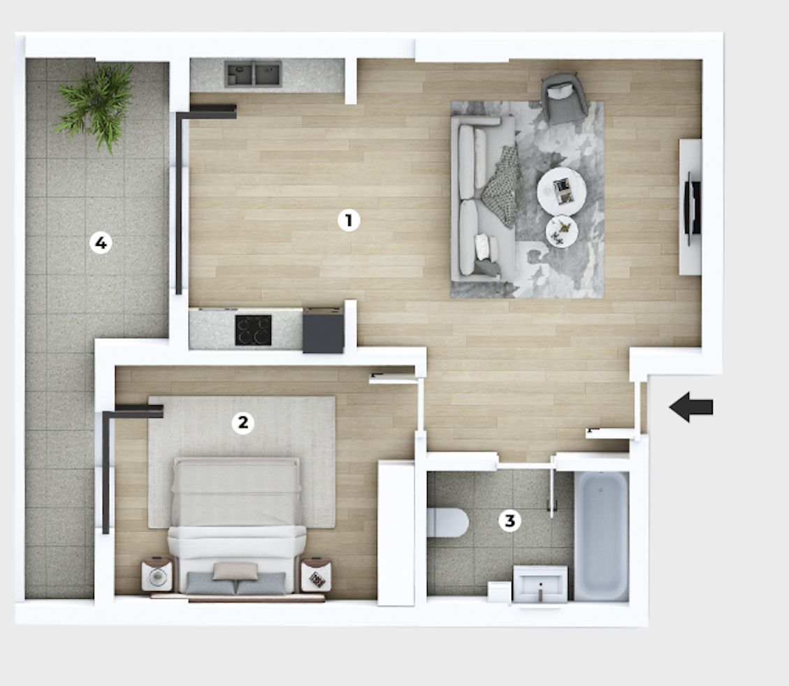 Apartament 2 camere,fix langa metrou,complex cu piscina - Poză 2