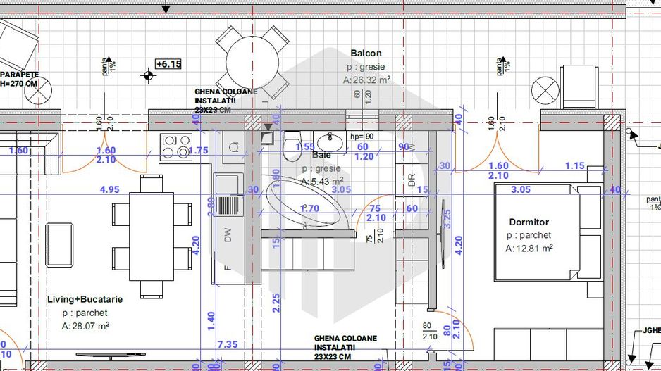 Etaj 2 | Apartament 2 camere cu Terasa | Zona Brana-Selimbar - Schiță 2