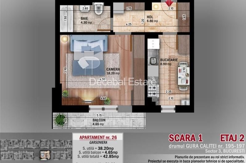 Garsoniera Theodor Pallady 40 mp etaj 2/4 centrala proprie balcon - Poză 7