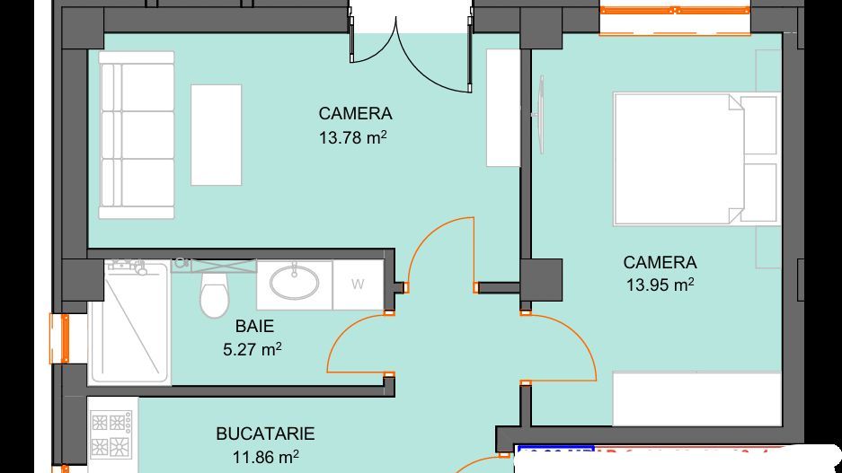 Apartament cu 2 camere si avans doar 5% - zona Doamna Stanca - Sibiu - Schiță 5