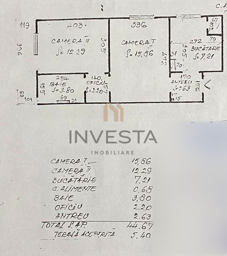 Apartament cu 2 camere, etaj intermediar, Gheorgheni, zona Iulius Mall - Schiță 11