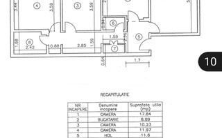 Canta, 3 camere, 71.77 mp, etaj 3/4, două băi, 129.000 € - Poză 13