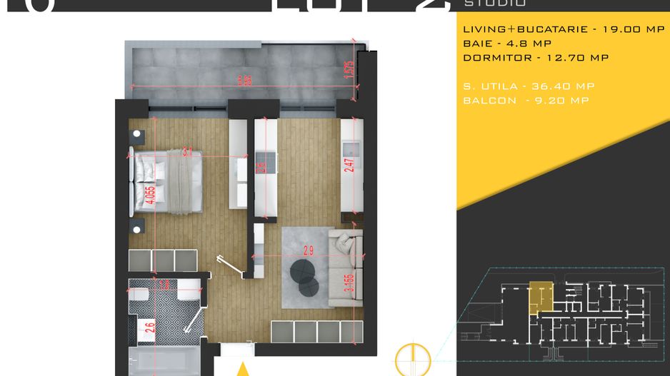 2 camere  Titan Pallady  Metrou Nicolae Teclu - Schiță 10