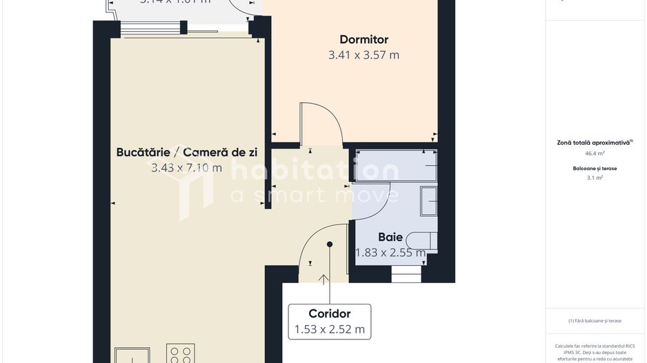 Urban & elegant: Apartament 2 camere, sală de sport și terasă - Poză 20