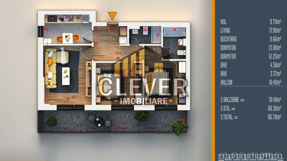 Apartament 3 camere cu Terasa Theodor Pallady Sector 3 - Poză 1