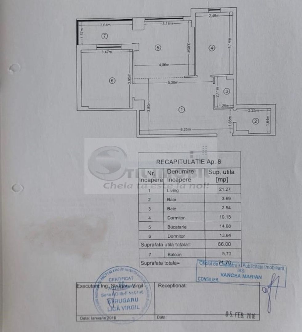3 camere Tătărași • 74 mp • bloc 2017 • parcare • 215000 € - Poză 12
