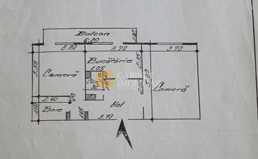 2 Camere Decomandat - 63 mp - Etaj Intermediar –Ideal Investiție sau Rezidențial - Schiță 11