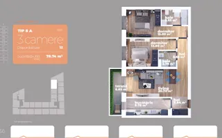 Apartament 3 camere decomandat, Comision 0%,  Auchan Titan - Schiță 12