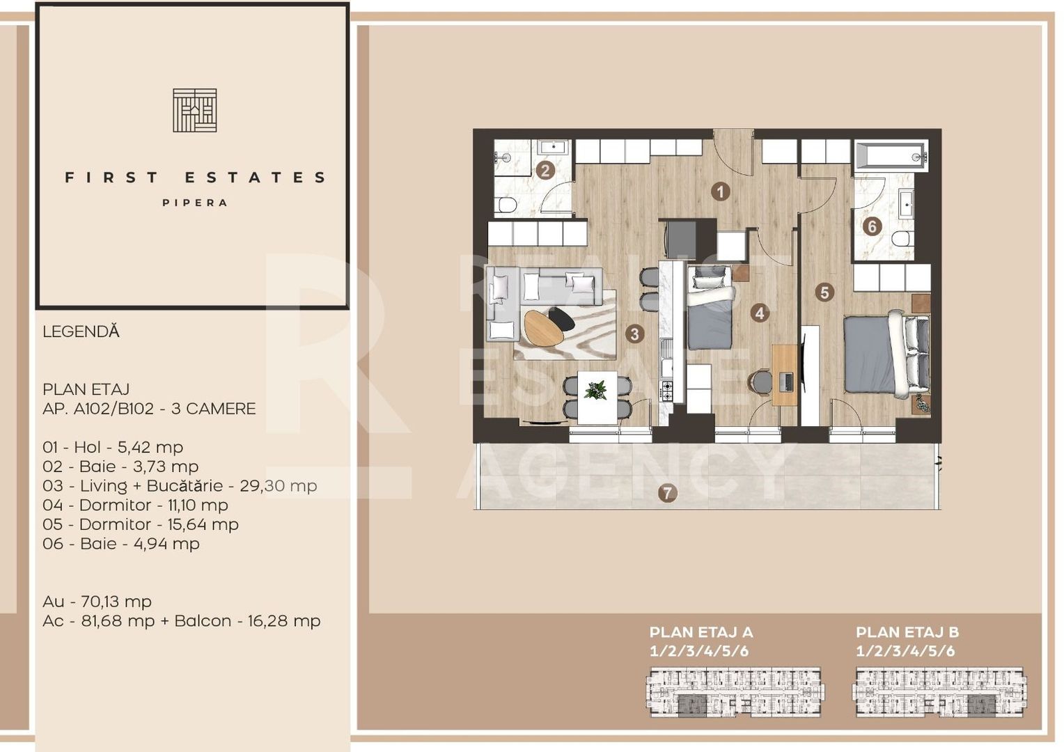 Apartament 3 camere de închiriat, Pipera, la primă chirie! - Schiță 22