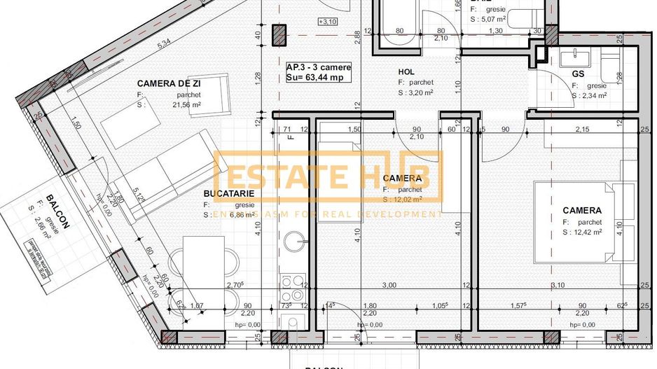 Apartament 3 camere FINISAT | Comision 0% | Cladie Noua - Poză 12